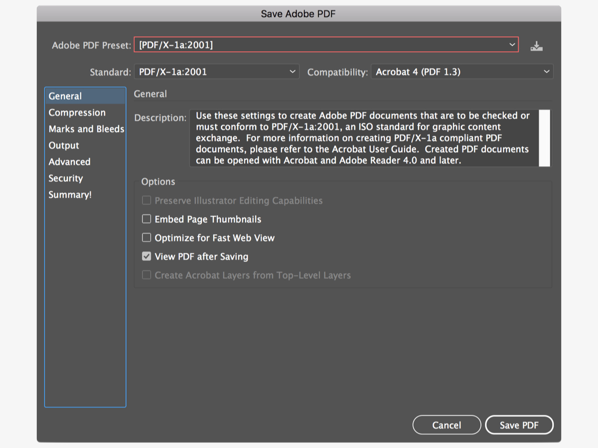 ตั้งค่า export PDF สำหรับโรงพิมพ์ - general